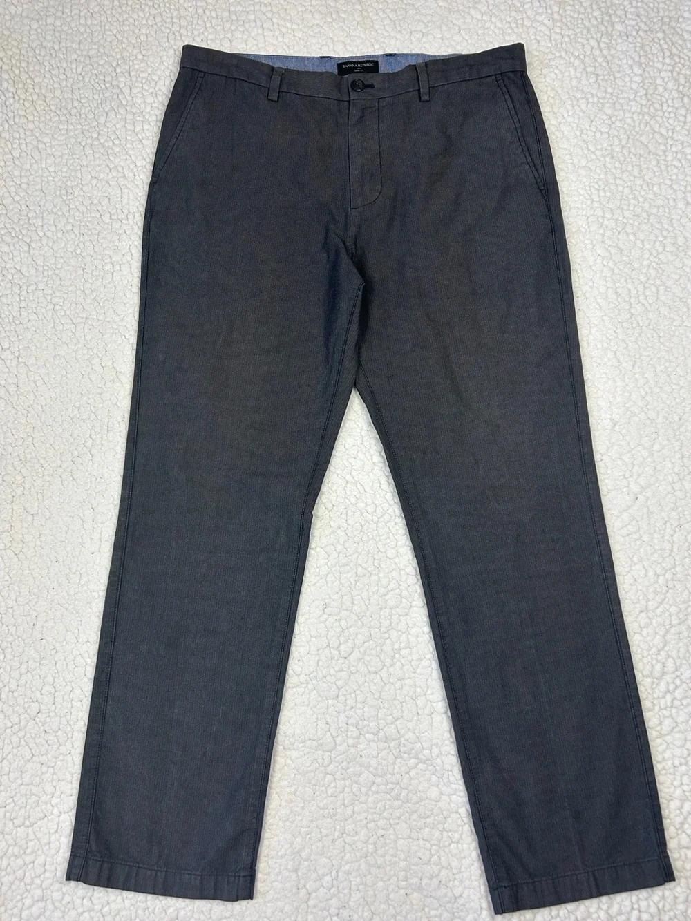 Banana Republic Aiden Fit Pants Mens Size 36W Gray Flat Front Chino